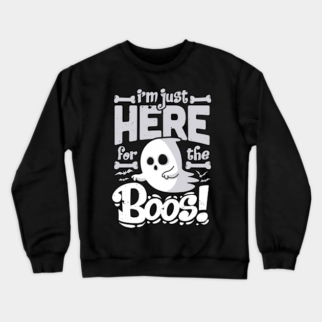 Funny Halloween Im Just Here For The Boos Drinking Ghost Crewneck Sweatshirt by ghsp